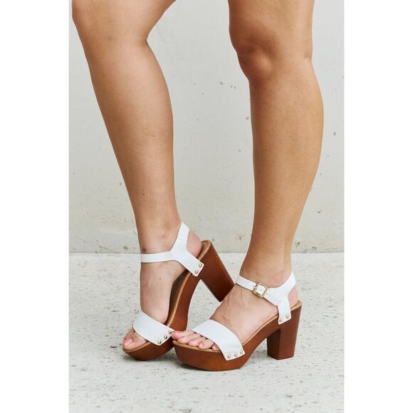 Ddk Time After Time Wooden Platform Strap Heels - Picture 1 of 14